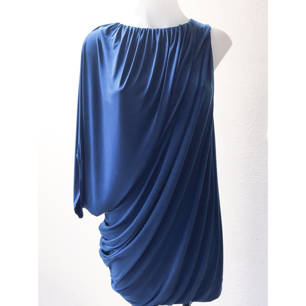 T-Bags Draped One shoulder Mini Jersey Dress - XS